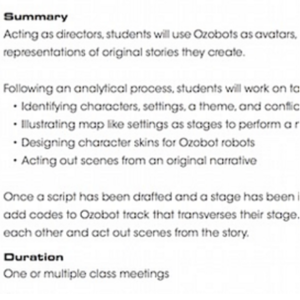 Ozobot Theatre Lesson