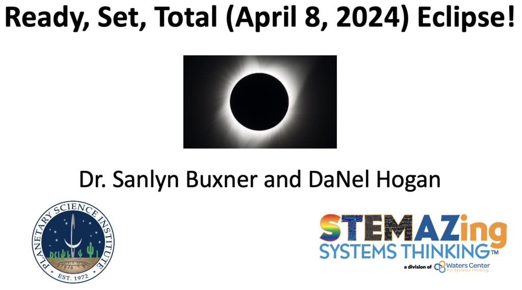 #1 Ready, Set, Total Solar Eclipse (occurring April 8, 2024) STEMAZing Webinar Google Slides